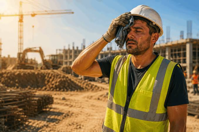Construction worker in the heat