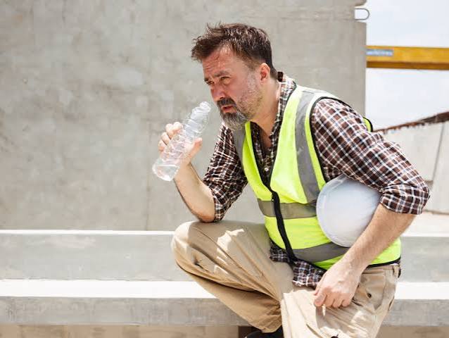 Man drinking water