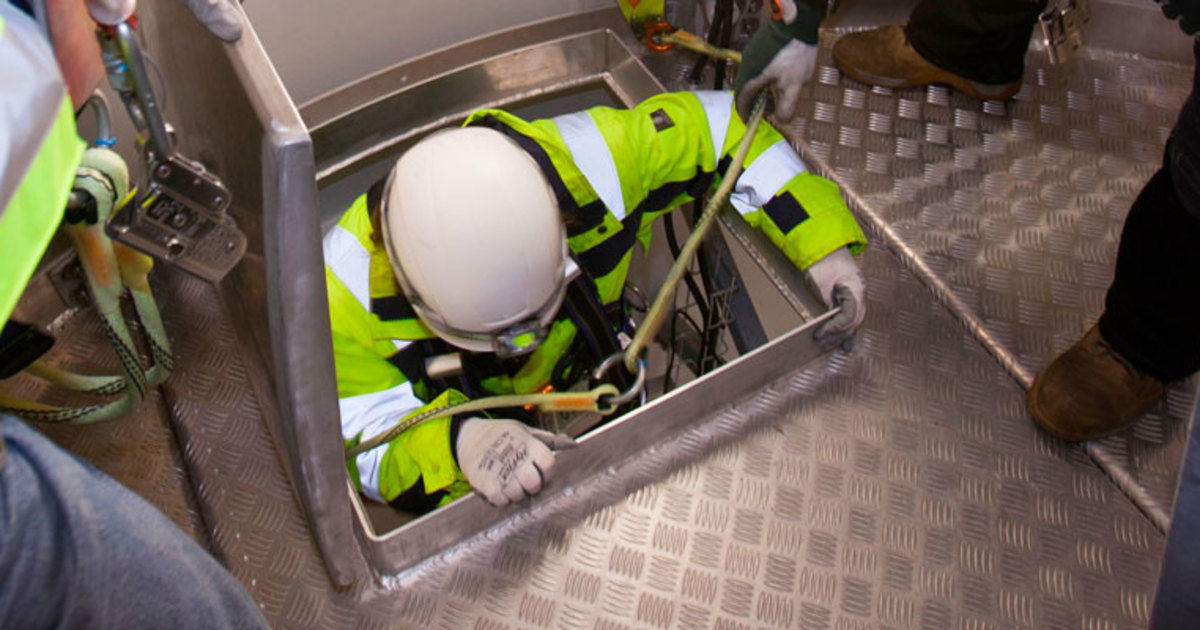 Man entering confined space