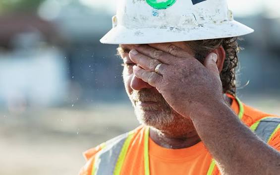 Construction worker not feeling well