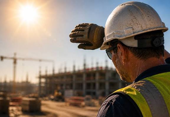 Construction worker in the sun